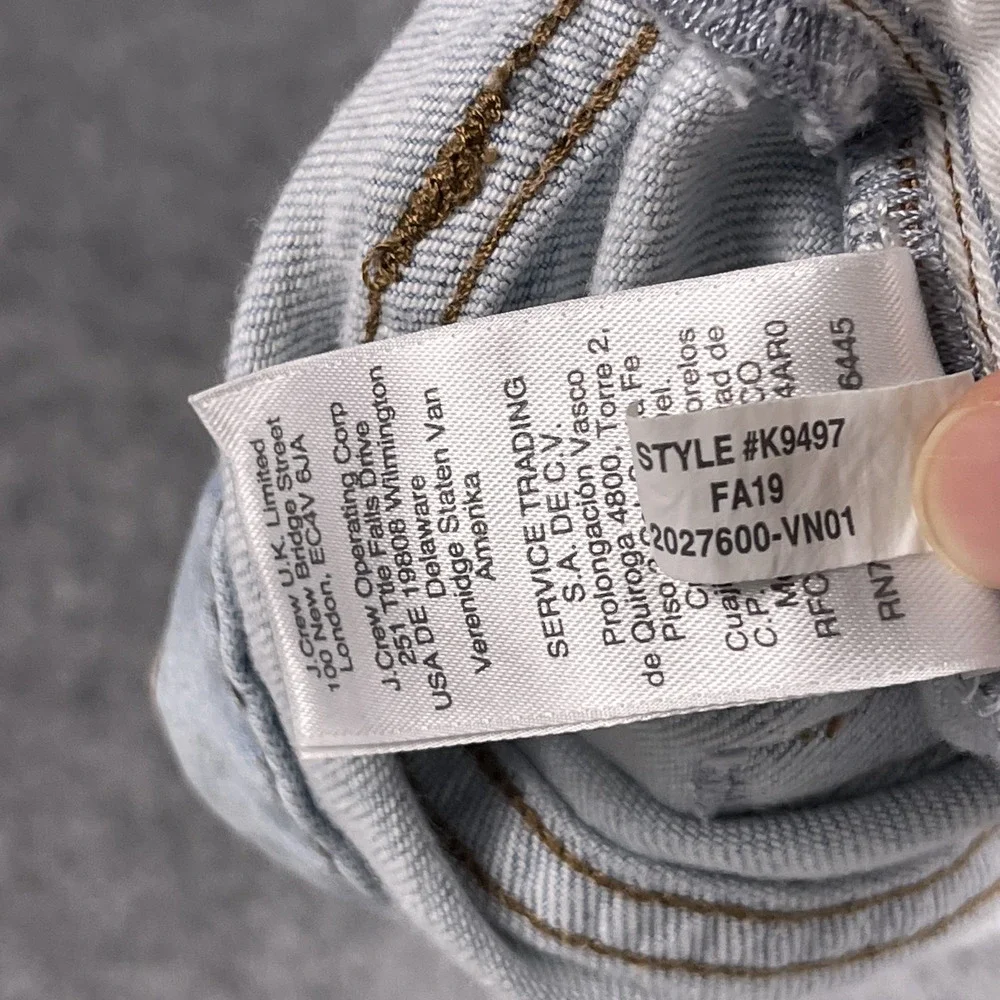 J. Crew 484 Slim Jeans Mens 35x32 Light‎ Wash Distressed Stretch Preppy Casual